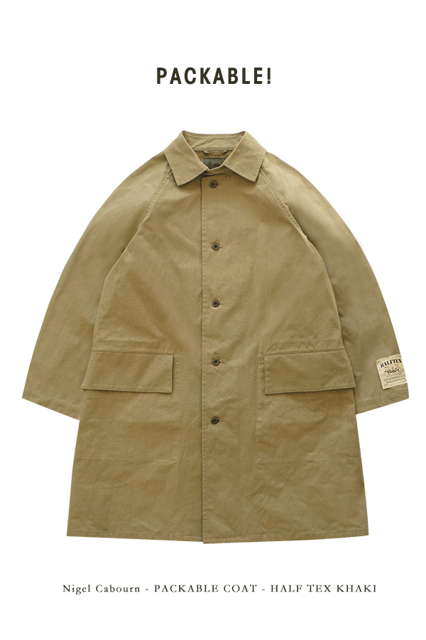 Nigel Cabourn - PACKABLE COAT - HALF TEX DEEP BLACK