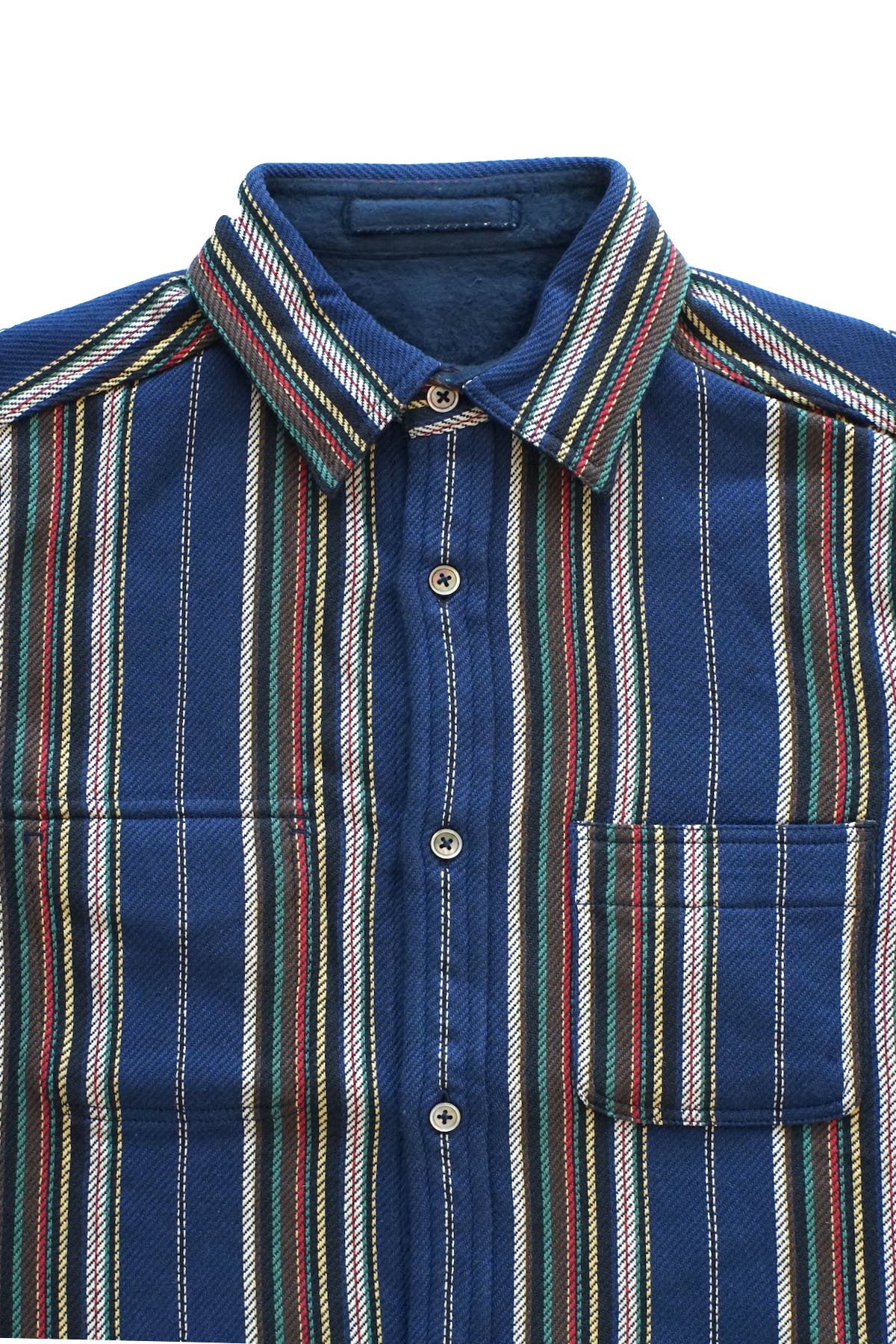 Nigel Cabourn - BLANKET REVERSIBLE FLANNEL SHIRT - BLUE