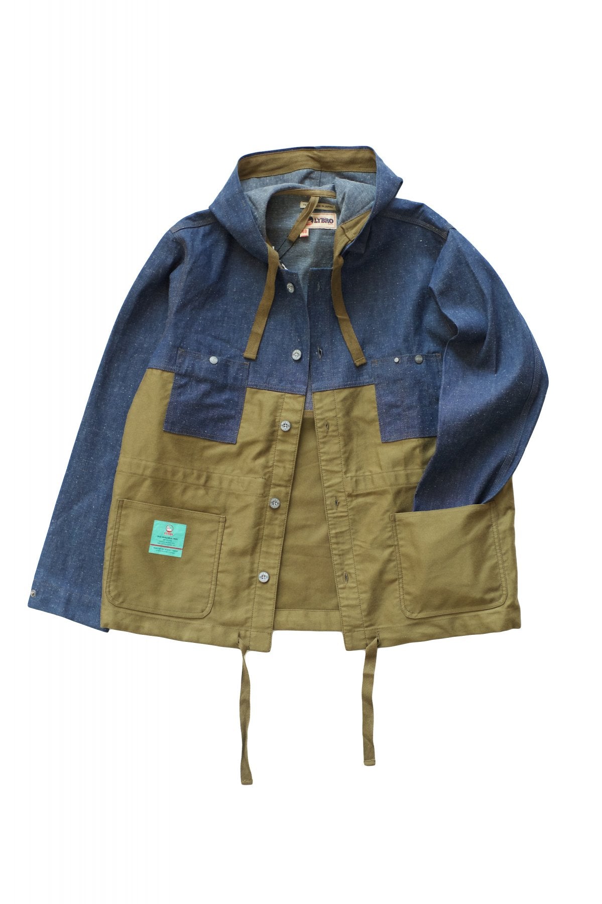 NIGEL CABOURN - LYBRO SPLIT ARMY HOODED CHORE JACKET - OLIVE