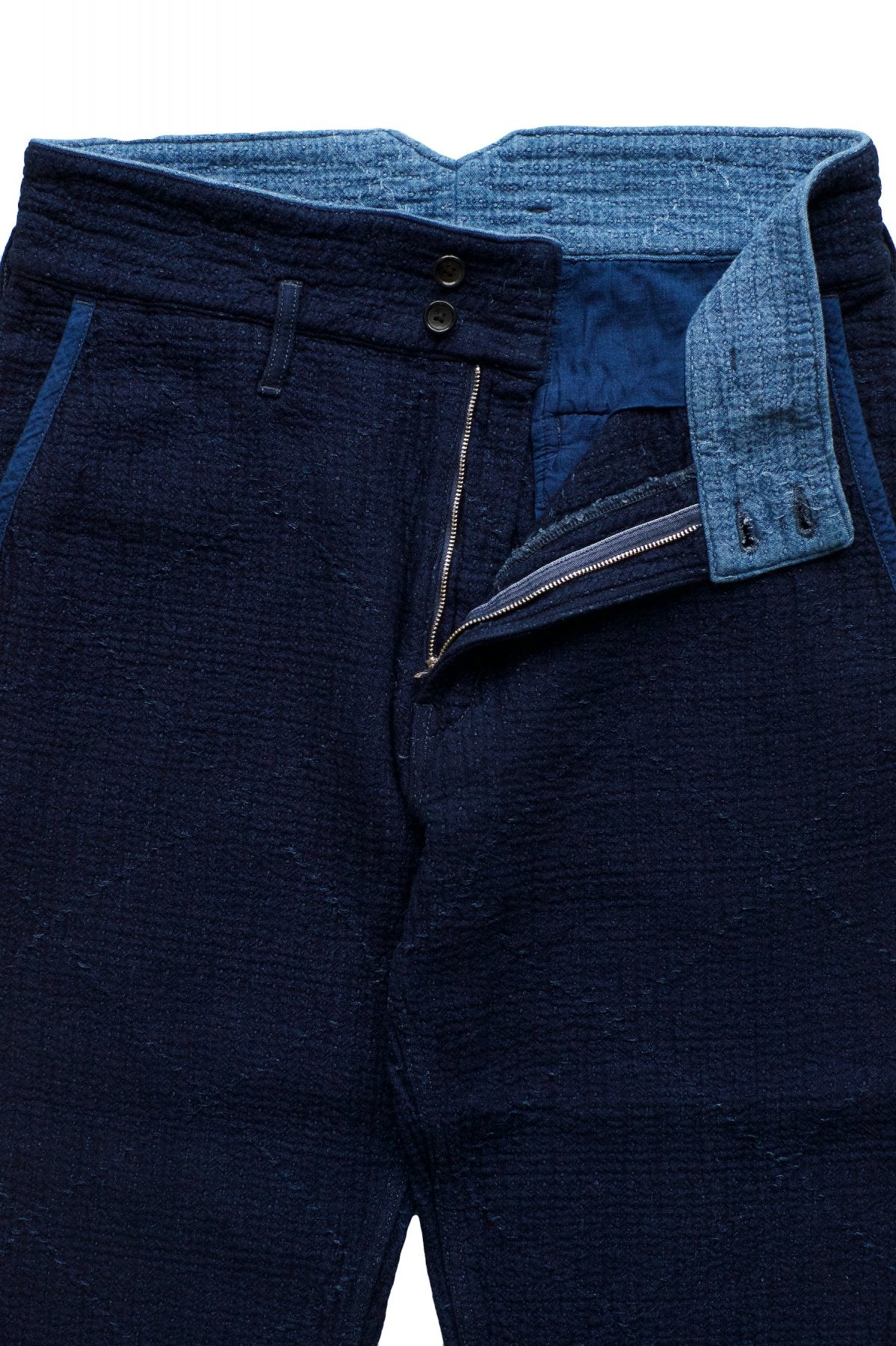 Porter Classic - SASHIKO GREASE PANTS - BLUE