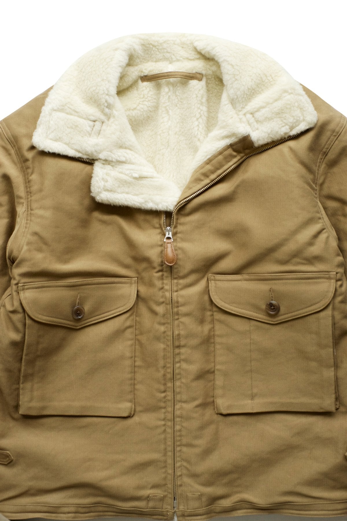 OLD JOE - ALPACA SHEARING AVIATOR JACKET - SAHARA
