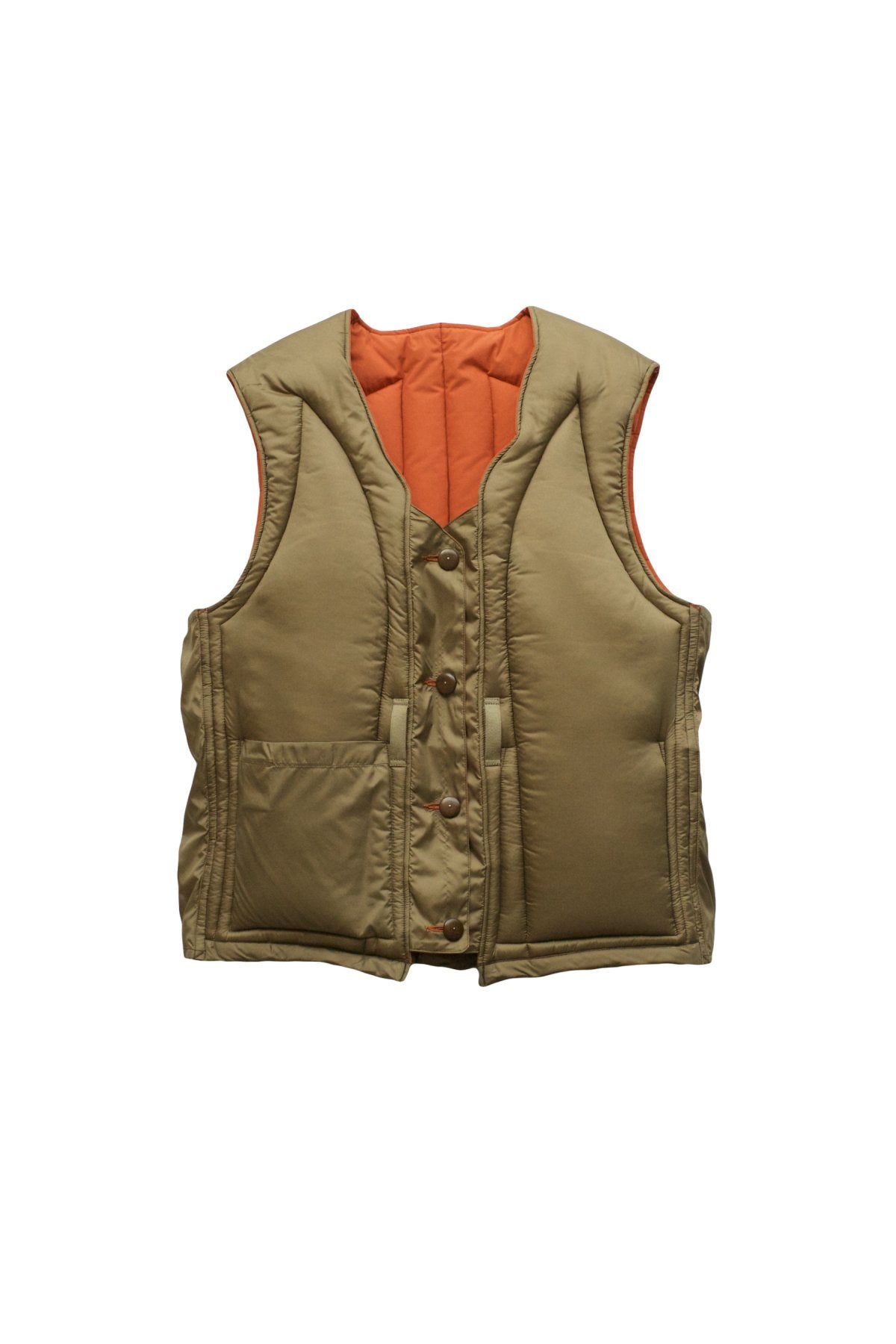 Nigel Cabourn - LIFE SAVER VEST CWC  - OLIVE/ORANGE