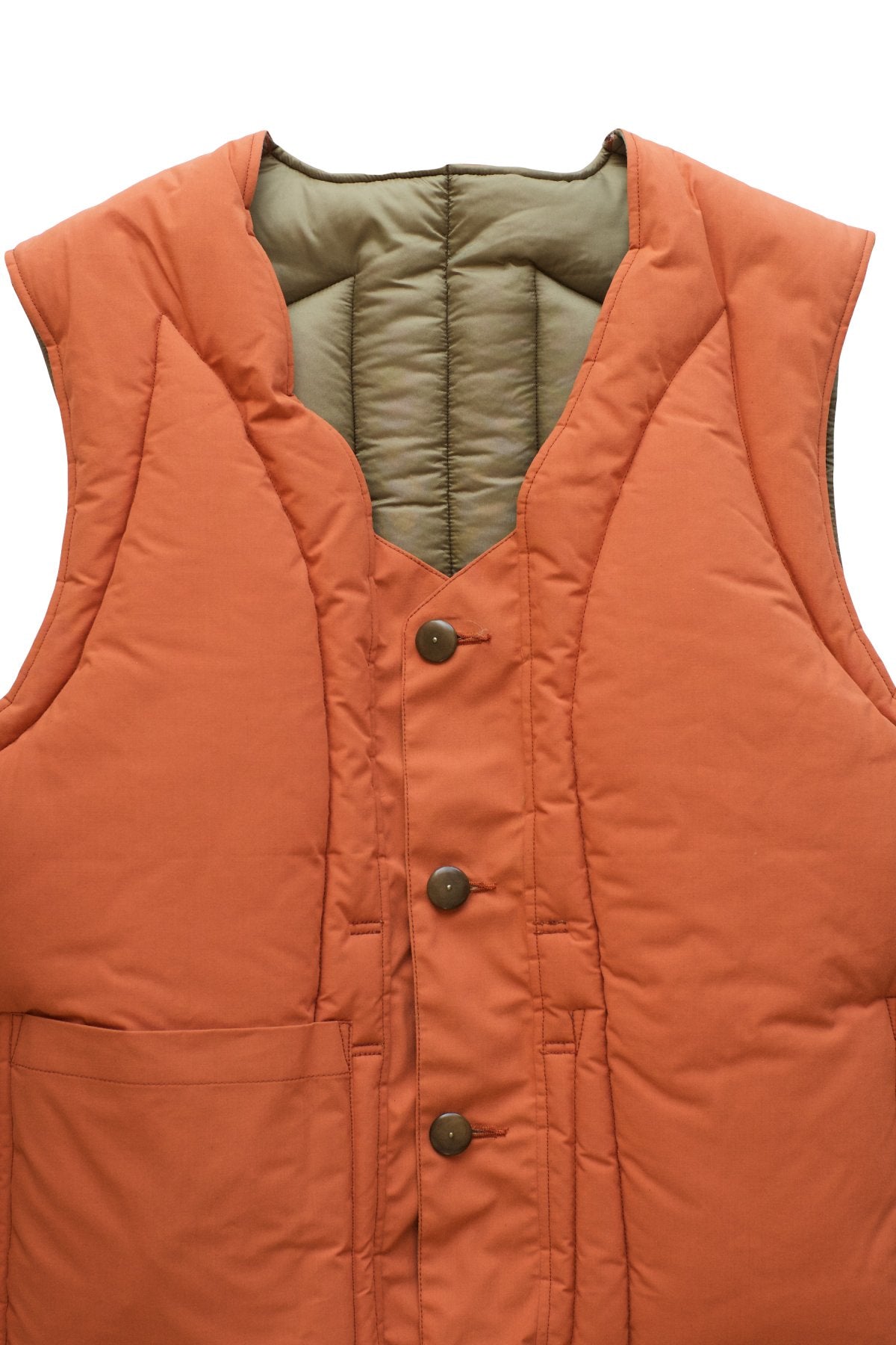 Nigel Cabourn - LIFE SAVER VEST CWC  - OLIVE/ORANGE