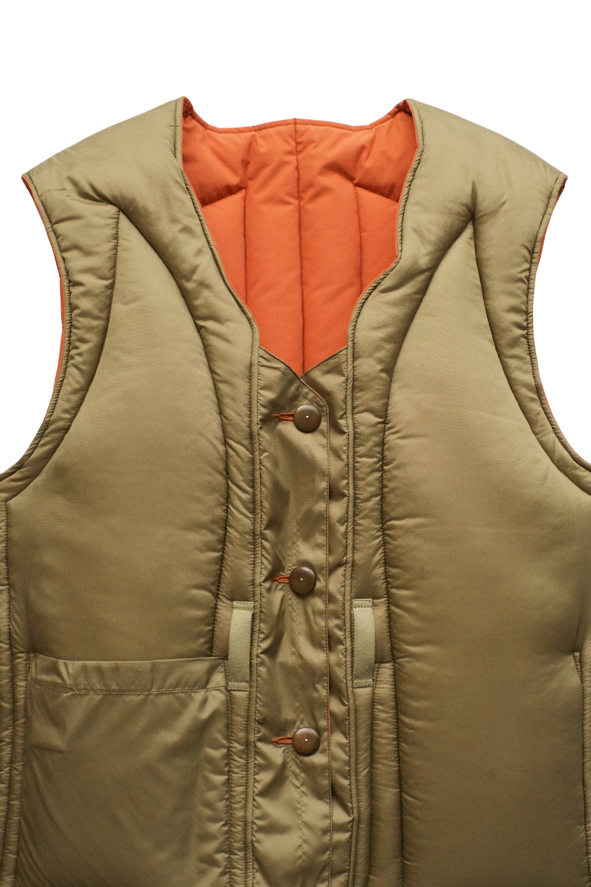 Nigel Cabourn - LIFE SAVER VEST CWC  - OLIVE/ORANGE