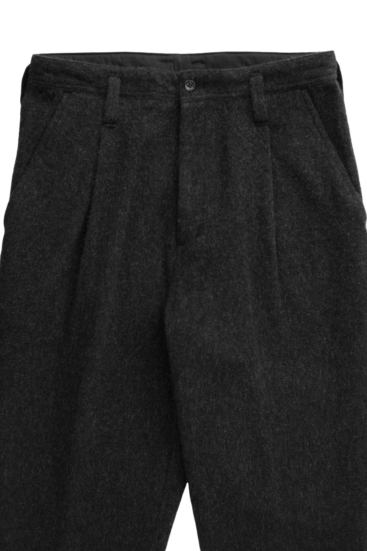 Porter Classic - WOOL & GAUZE CROPPED PANTS - BLACK