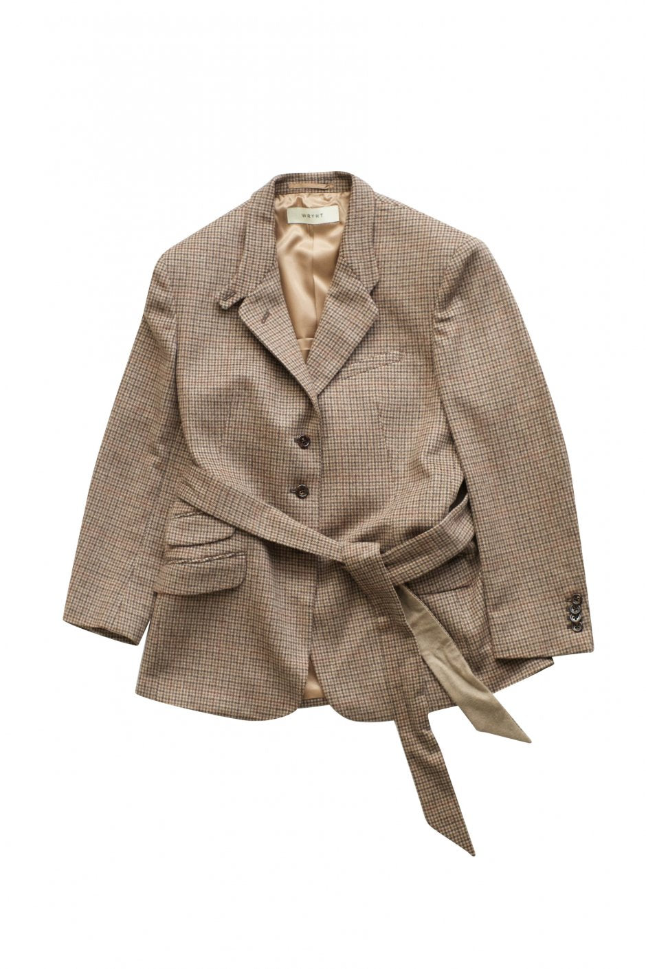 WRYHT - BELTED COUNTRY JACKET - COGNAC PLAID