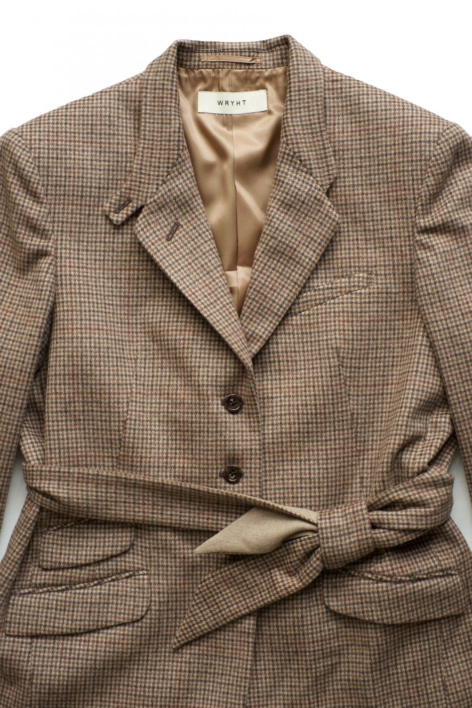 WRYHT - BELTED COUNTRY JACKET - COGNAC PLAID