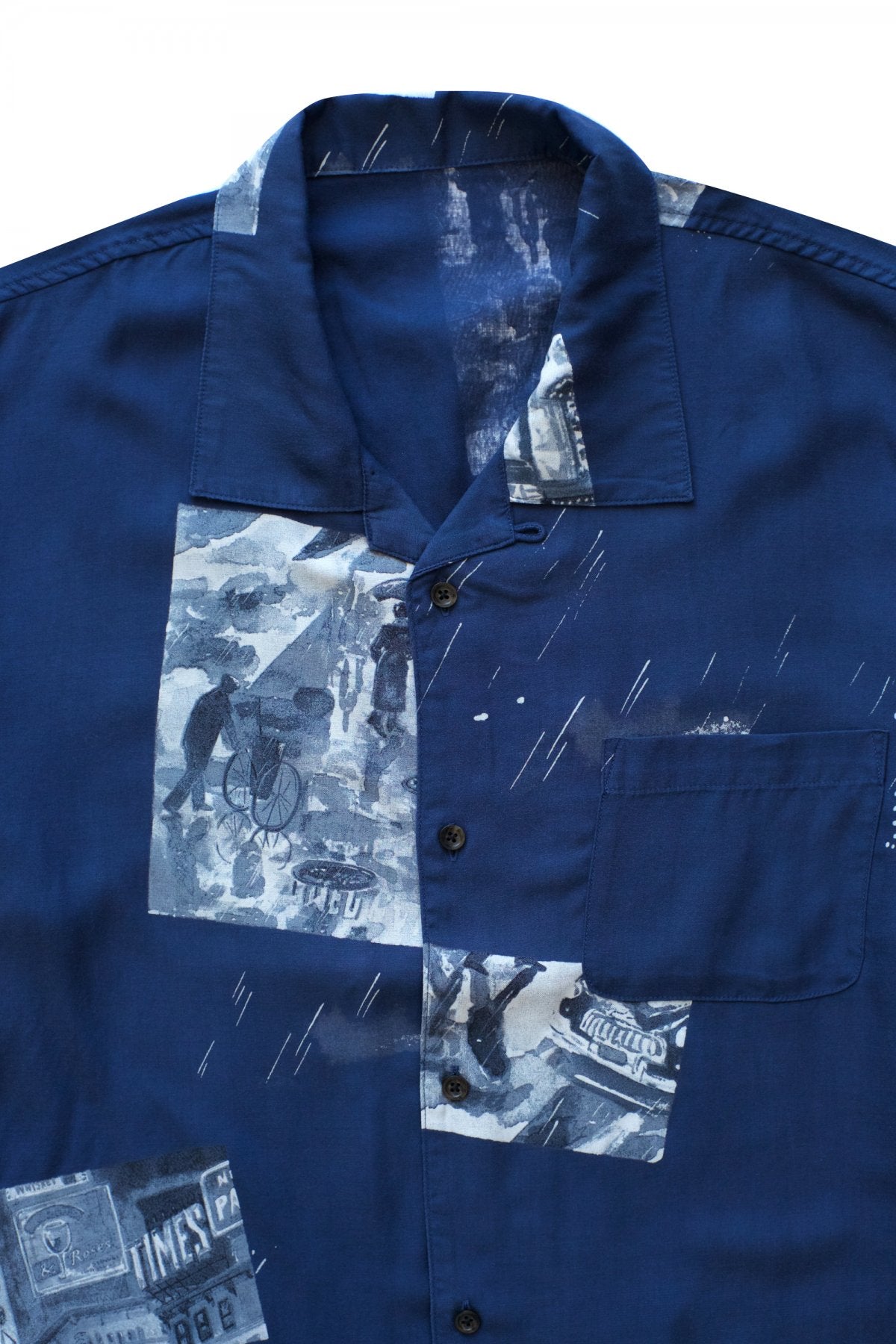 Porter Classic - ALOHA LONG SHIRT TIMES SQUARE - NAVY