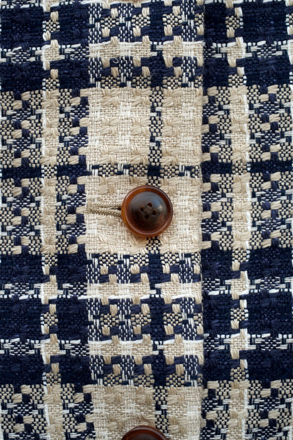 Nigel Cabourn woman - RIDING JACKET LINEN TWEED CHECK - NAVY