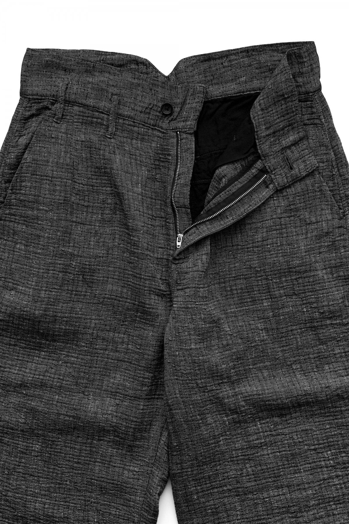 Porter Classic - SASHIKO LINEN PREMIUM CLASSIC PANTS - BLACK
