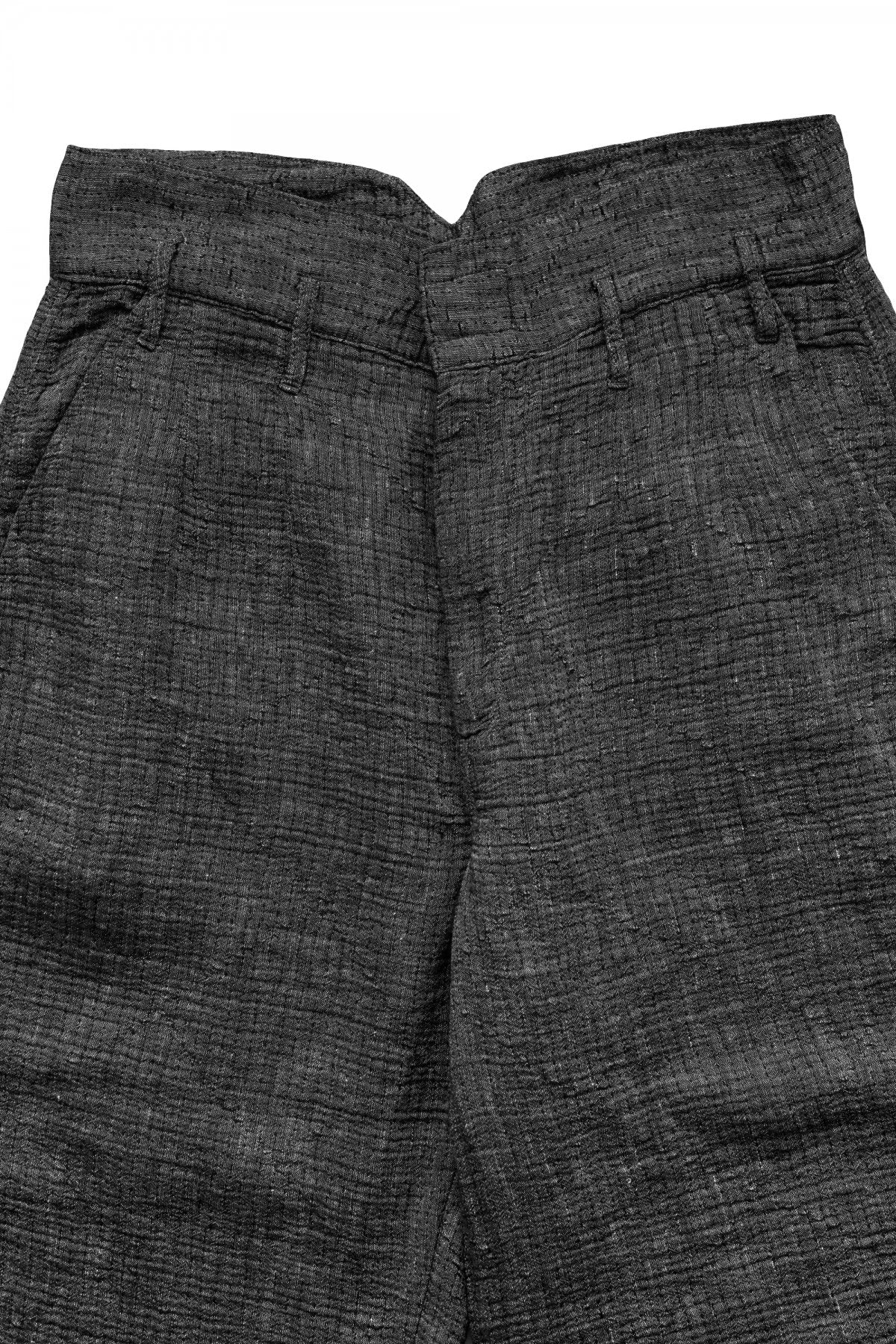 Porter Classic - SASHIKO LINEN PREMIUM CLASSIC PANTS - BLACK