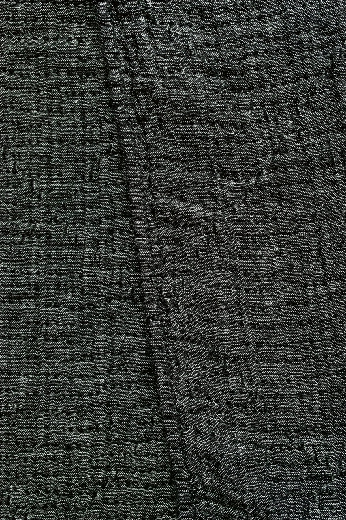 Porter Classic - SASHIKO LINEN PREMIUM SOFT STOLE(L)- BLACK