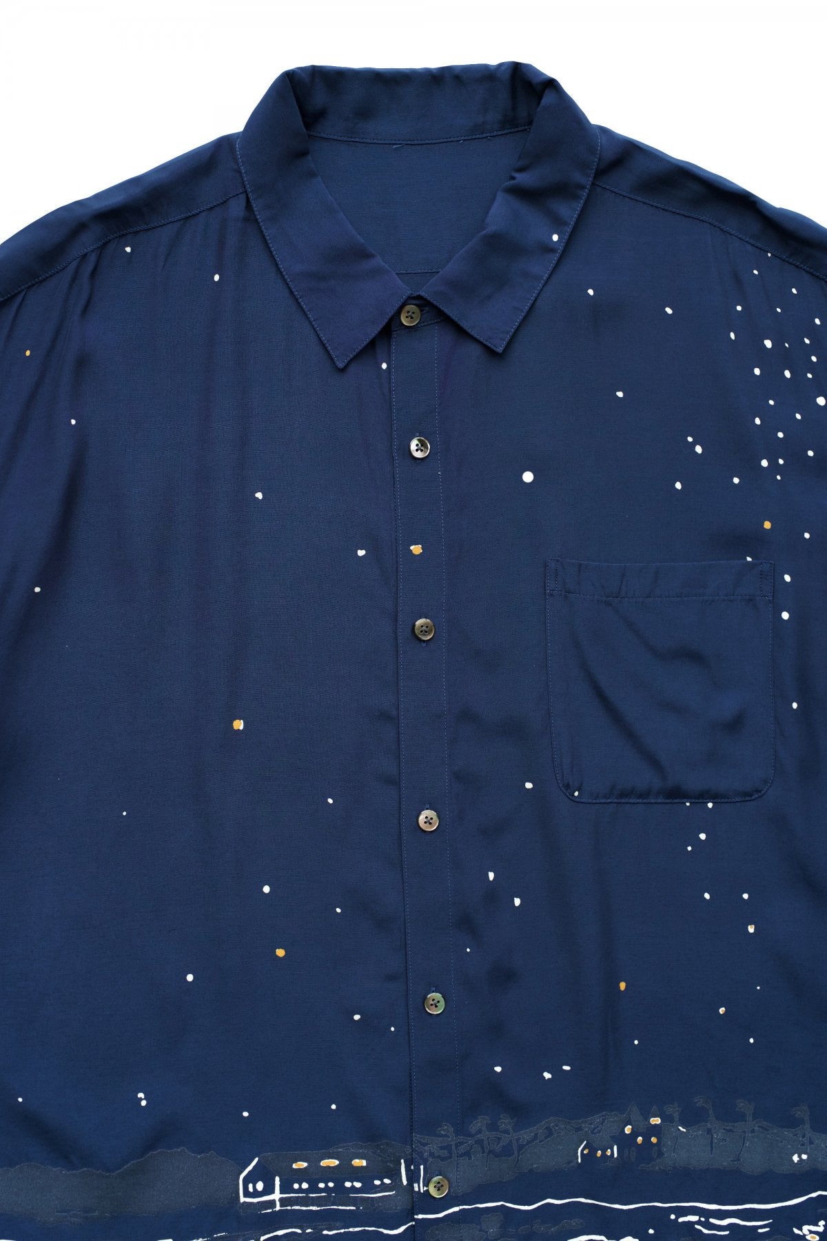 Porter Classic - HONOLULU MOON NIGHT ALOHA SHIRT - NAVY