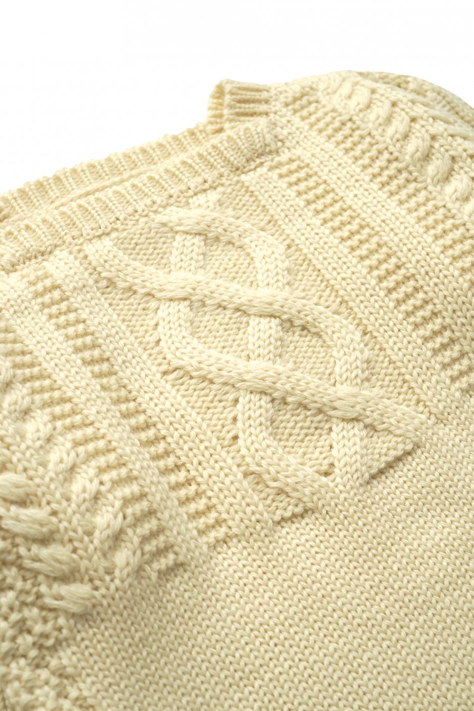 Nigel Cabourn woman - CABLE KNIT - IVORY
