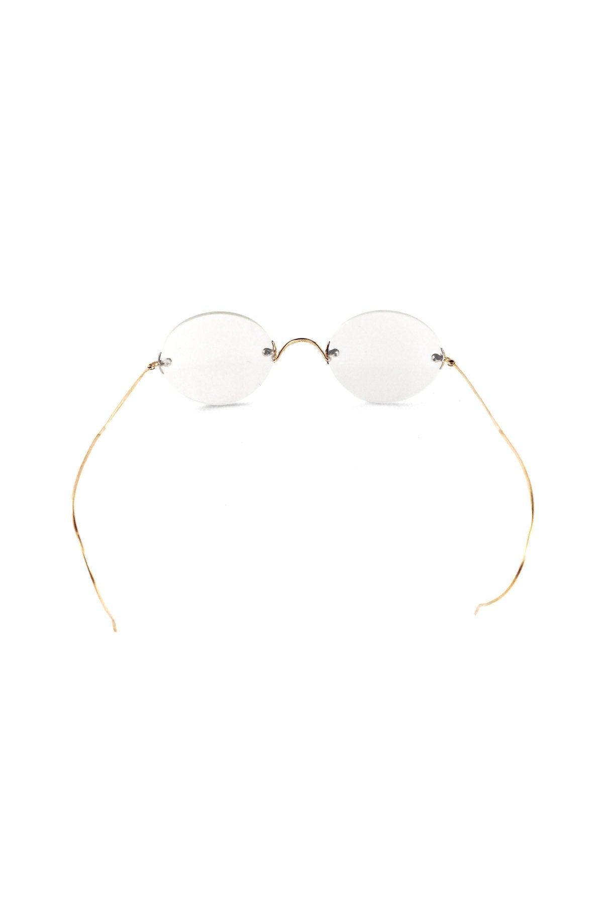 1910s~1920s BAO BRITISH AMERICAN OPTICAL 2POINT ANTIQUE ROUND EYEGLASS - OPT-562