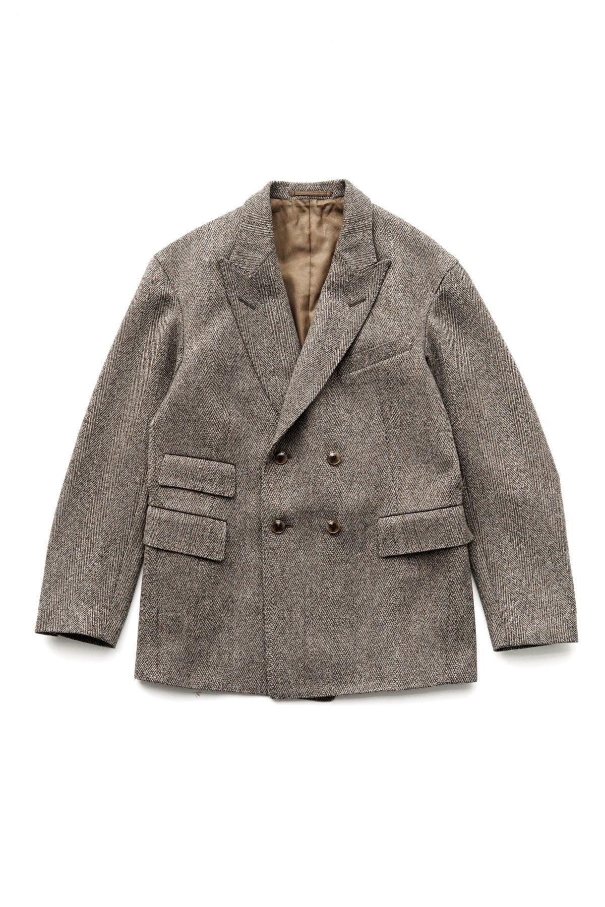 OLD JOE - DOUBLE-BREASTED SWING JACKET - FANCY HERRINGBONE