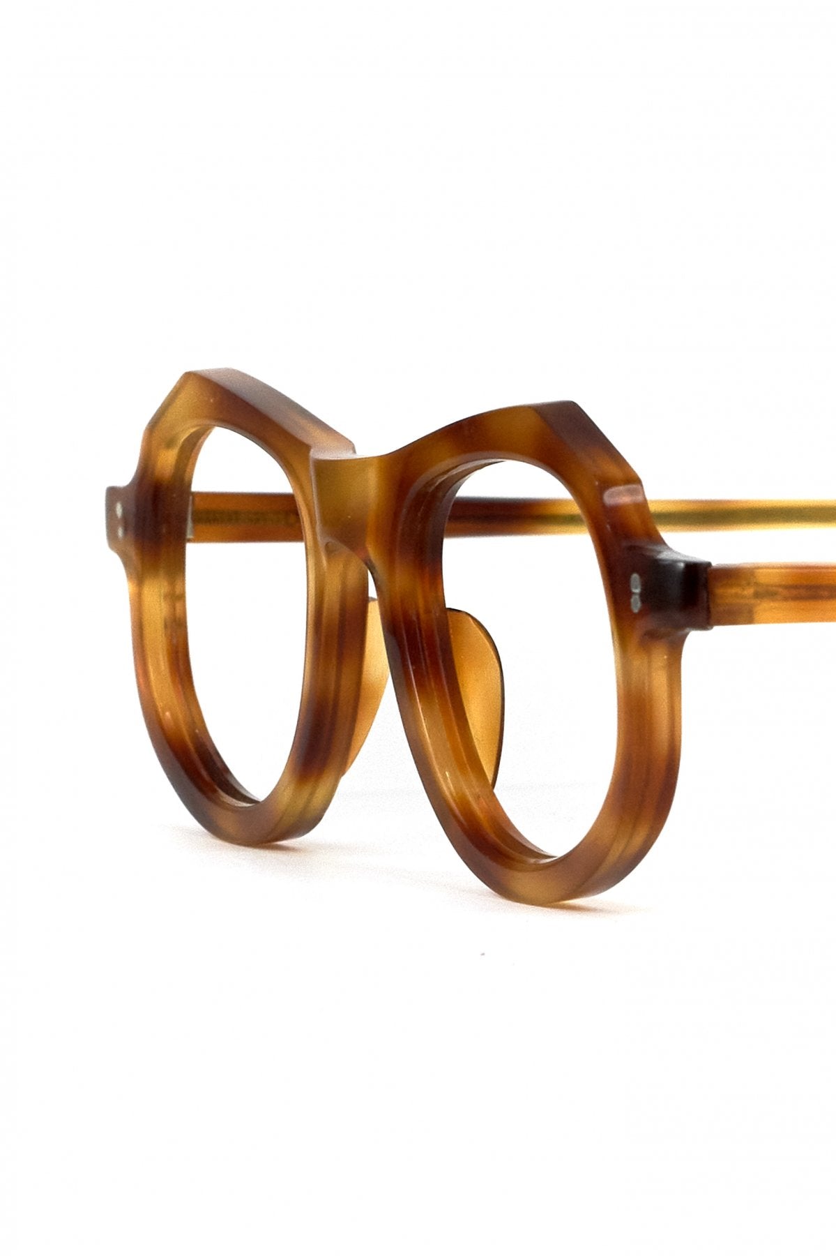 1950s HAND MADE FRANCE VINTAGE EYEGLASS AMBER - OPT-580