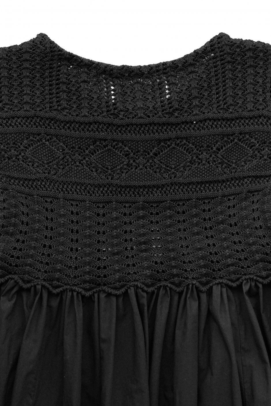 WRYHT - LACE PETTICOAT PATTERN DRESS - BLACK