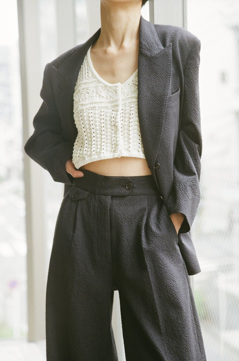 WRYHT - LACE PETICOAT PATTERN TOPS - NATURAL