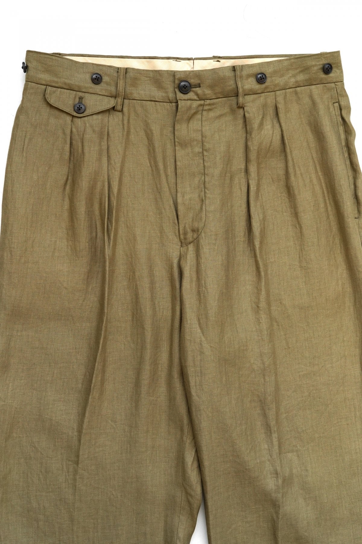Nigel Cabourn - OFFICERS PANT - LINEN TWILL - KHAKI