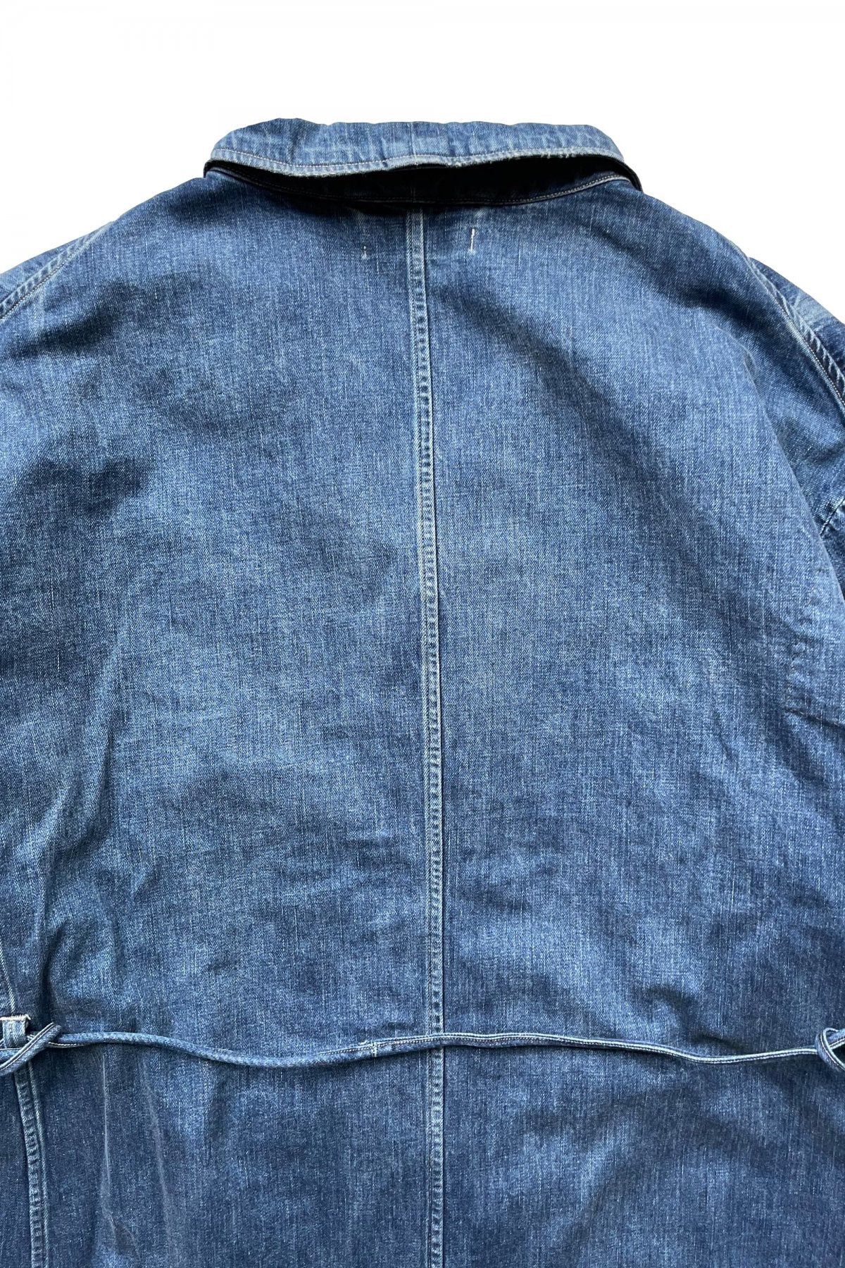 OLD JOE - ROPED WAIST ATELIER COAT - SCAR FACE FADE INDIGO