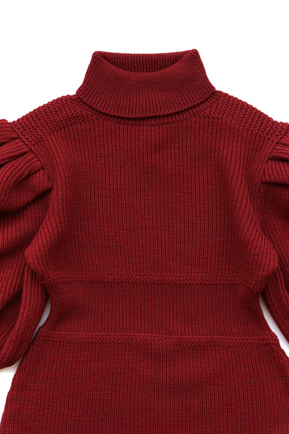 WRYHT - VICTORIAN SLEEVE RIBED DRESS - CAYENNE