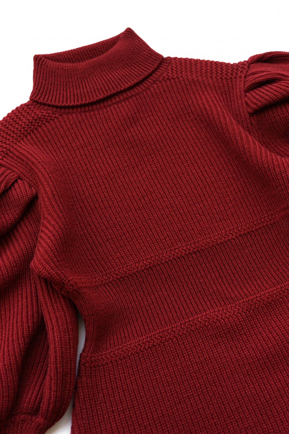 WRYHT - VICTORIAN SLEEVE RIBED DRESS - CAYENNE