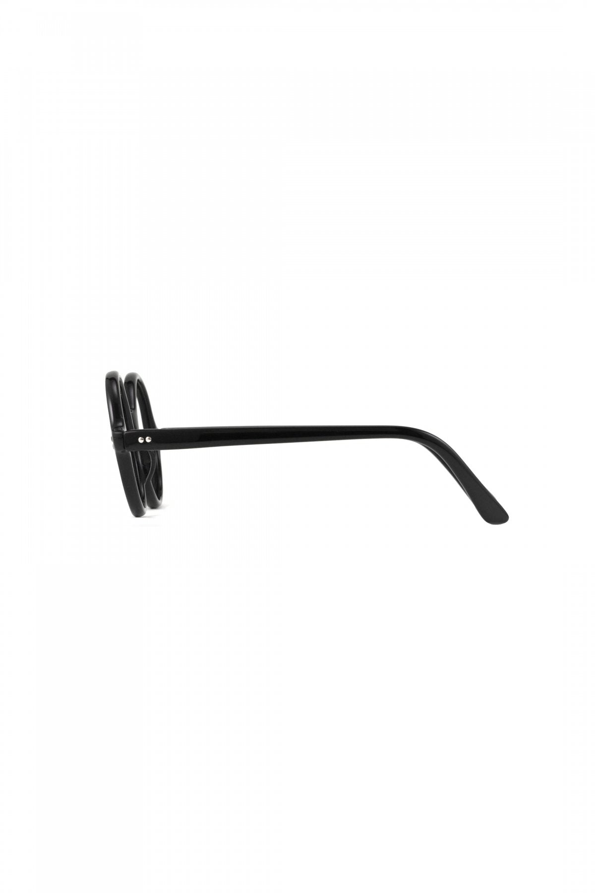1960s FRAME FRANCE EYEGLASS ROUND BLACK - OPT-762