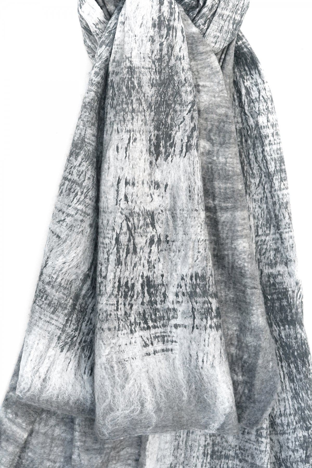 SILVANA MANETTI - SILK CASHMERE STOLE - GRAY/MELANGE No.4