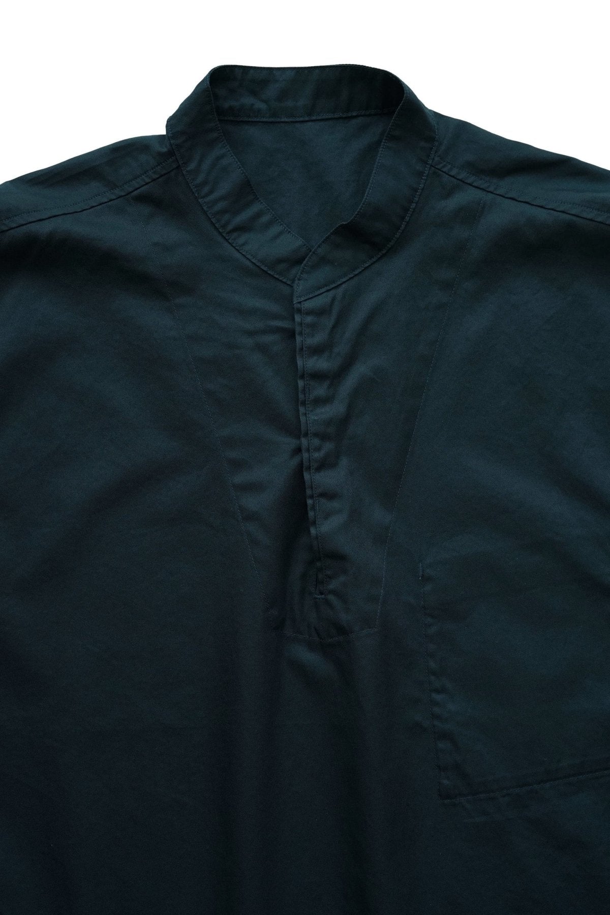 Porter Classic - GABARDINE STAND COLLAR VEST - DARK NAVY