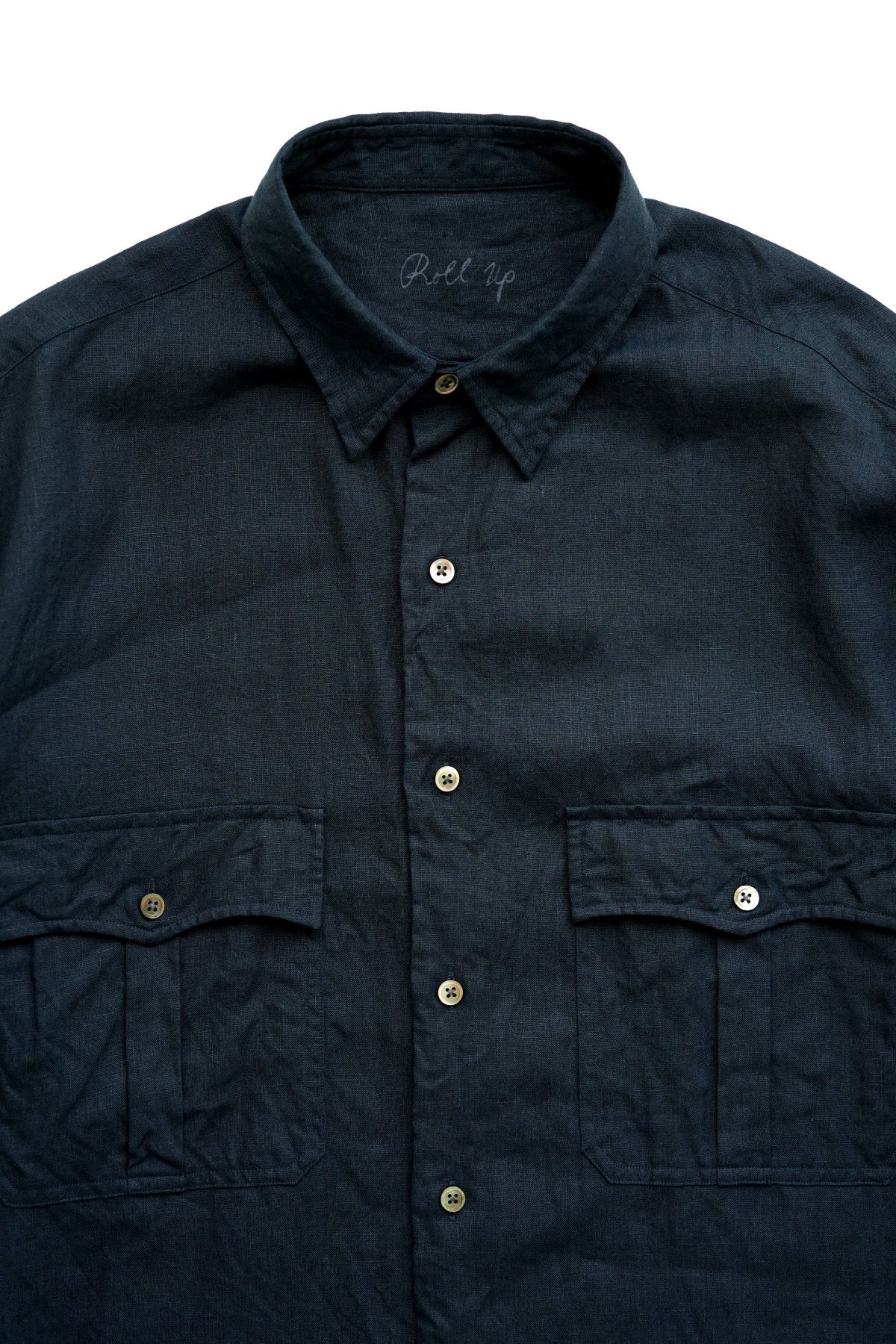 Porter Classic - ROLL UP LINEN SHIRT (FRENCH LINEN) - DARK NAVY