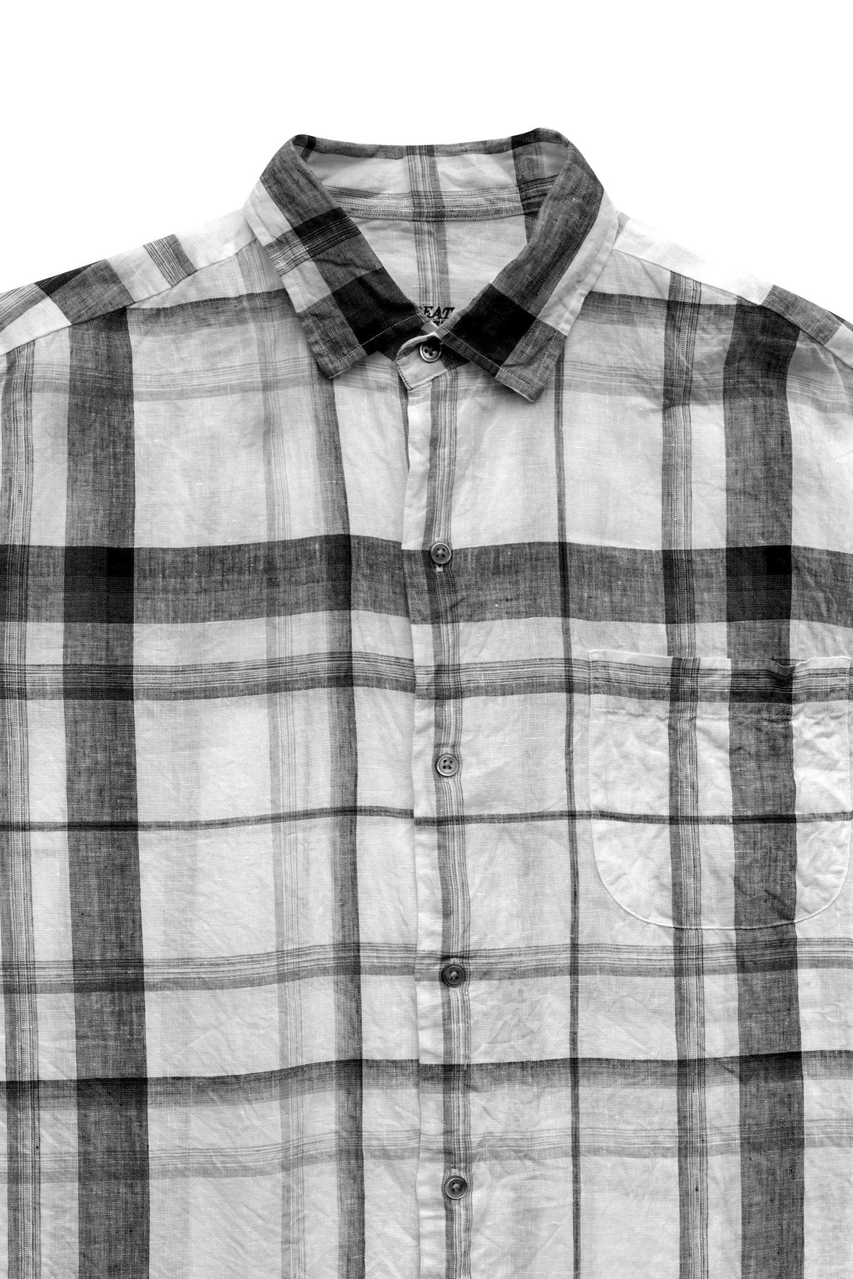 Porter Classic - BEAT WRITER SHIRT (LEGGIUNO GHIBLI SOFT LINEN) - BLACK CHECK