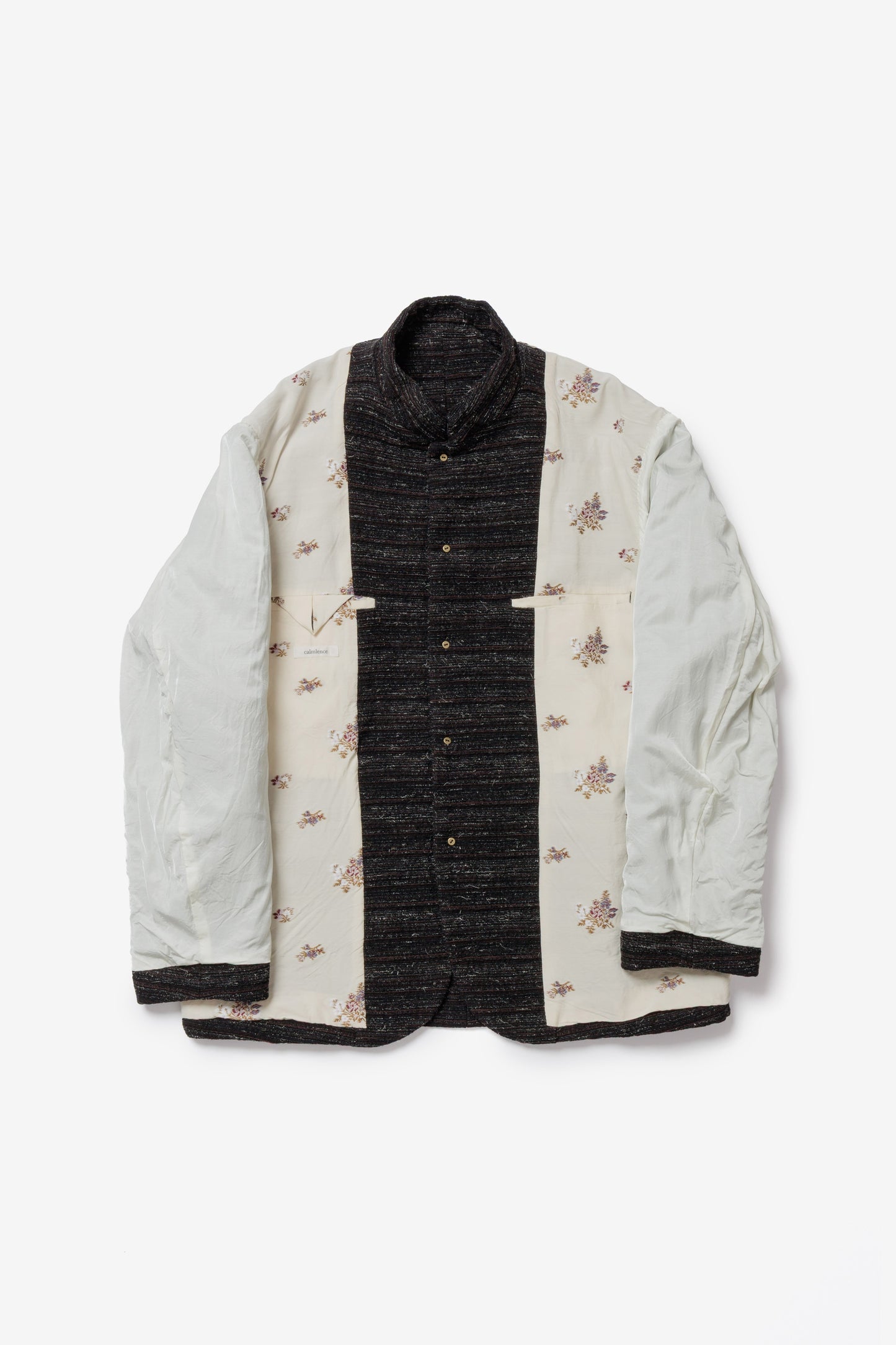 calmlence - JACKET030 - STAND COLLAR JACKET - BLK/KHK