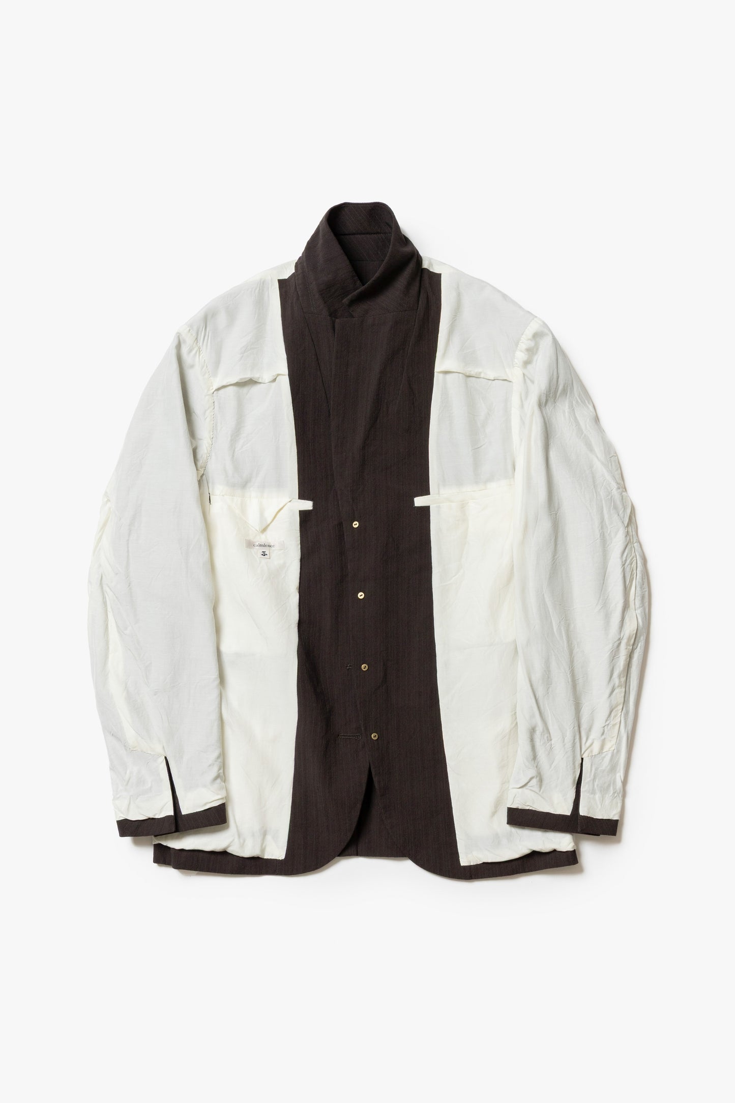 calmlence - JACKET043 NOTCHED LAPEL SACK COAT - BRNST