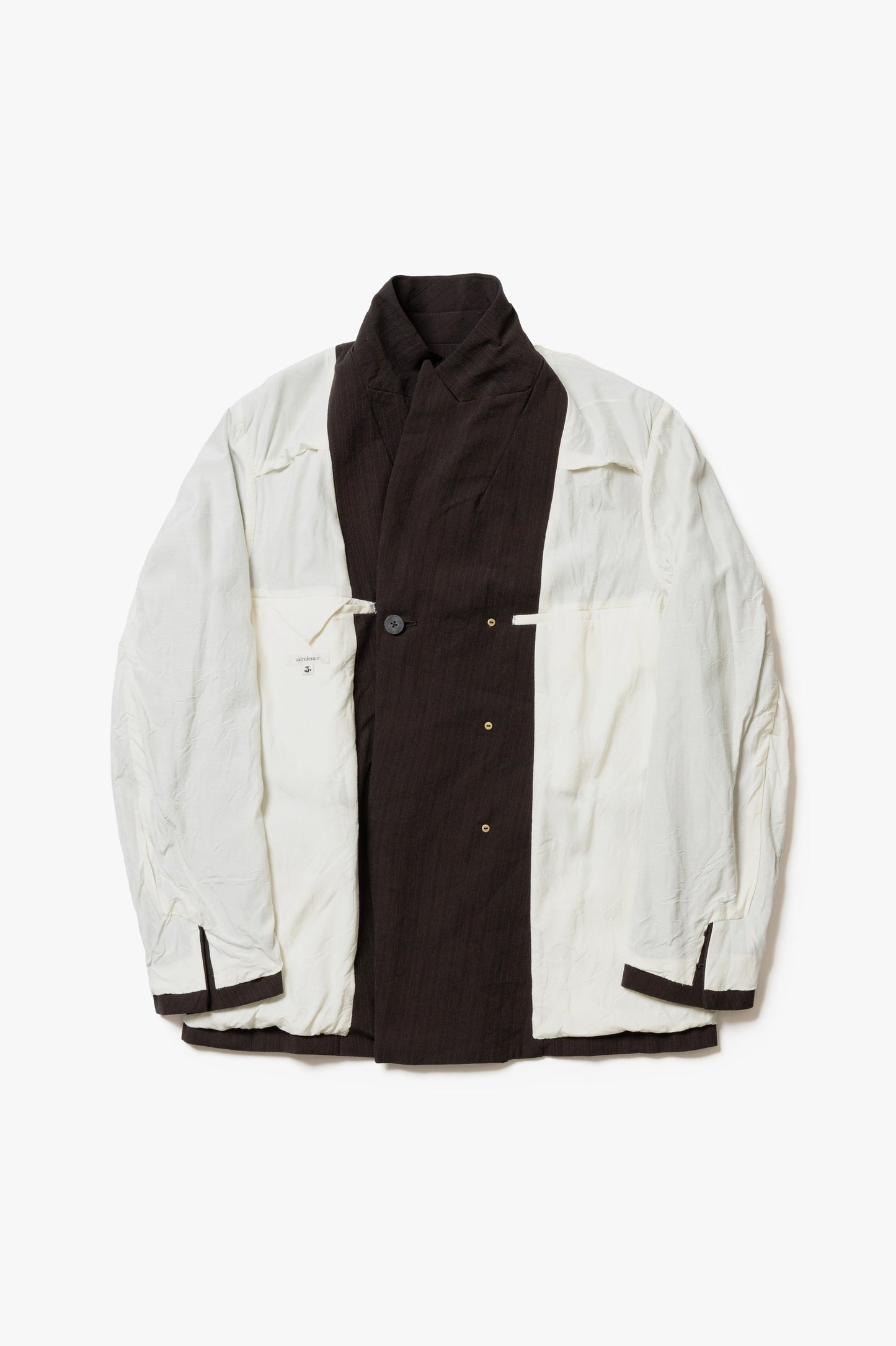 calmlence - JACKET048 DOUBLE BREASTED SACK COAT - BRNST