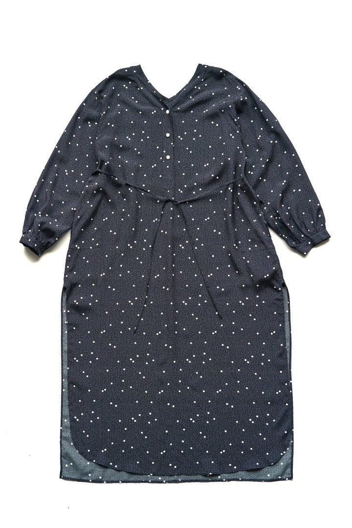 WRYHT ★★★ - SLIT NECK PAJAMA DRESS - NOCTURNE