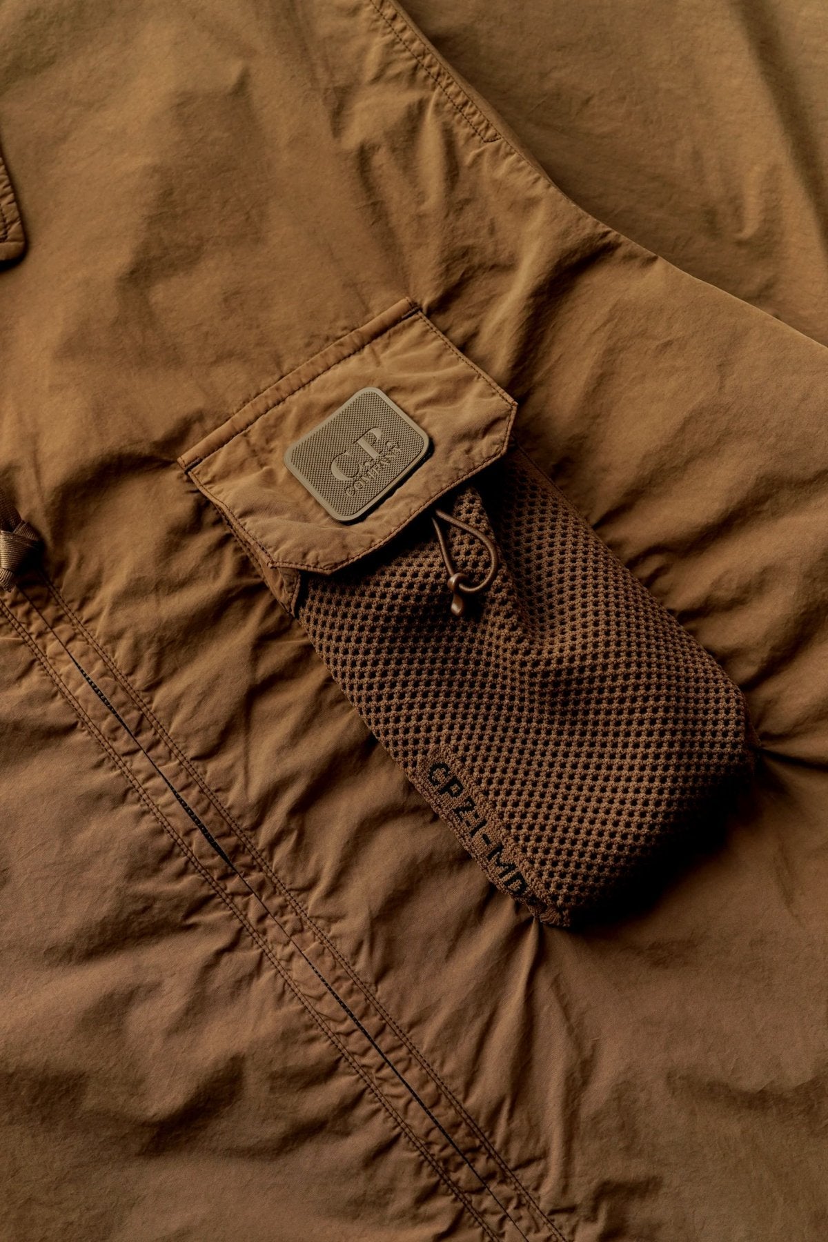 C.P. COMPANY - MICROREPS DIAMOND PEACH SHIRT - PARTRIDGE BROWN