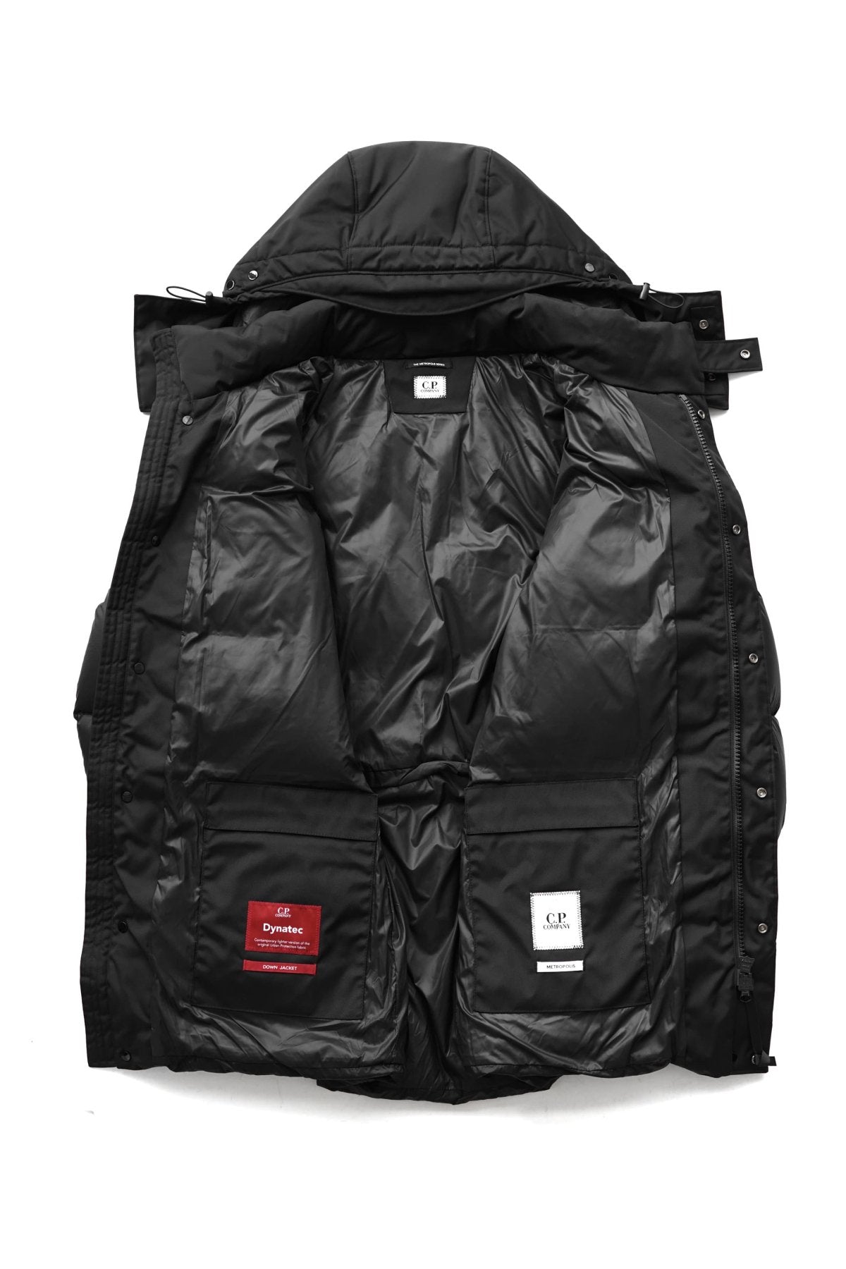 C.P. COMPANY - DYNATEC MIXED DOWN PARKA - BLACK