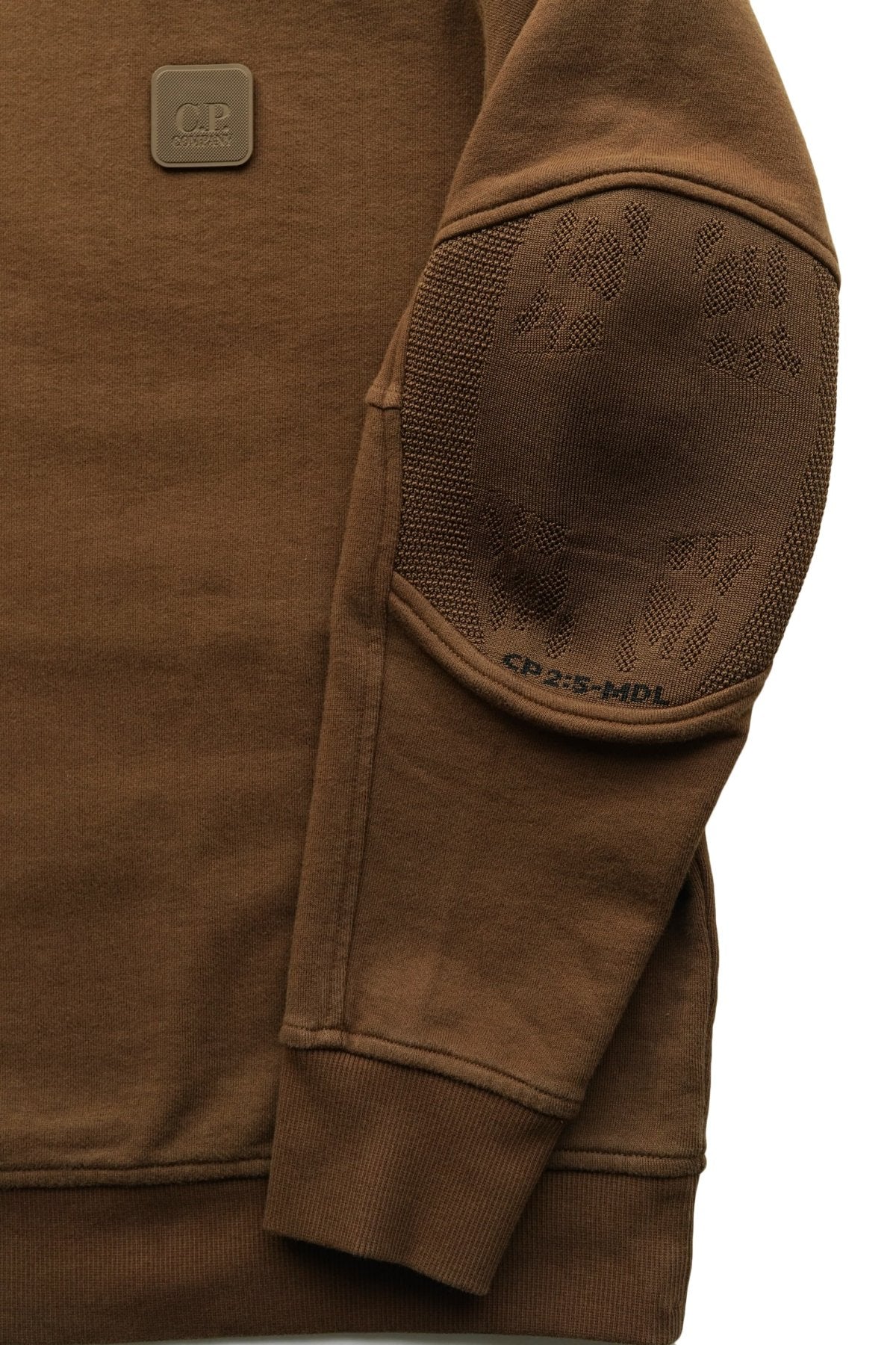 C.P. COMPANY - DIAGONAL RAISED FLEECE SWEATSHIRT - PARTRIDGE BROWN