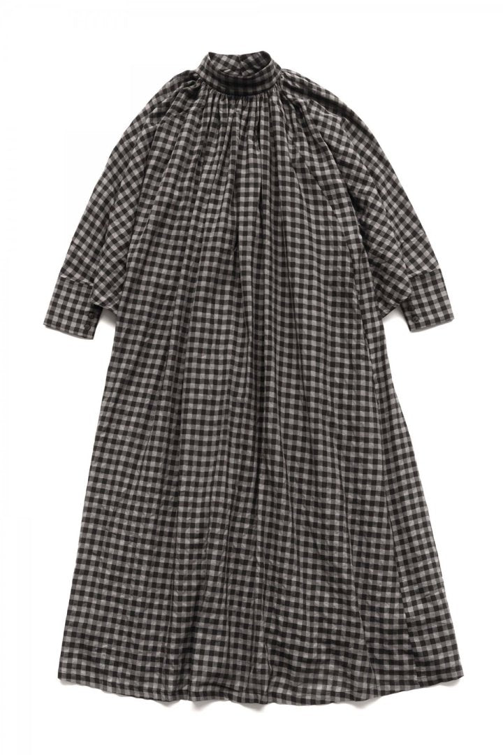 toogood - THE FALCONER DRESS - WOOL COTTON CHECK - SMOKE