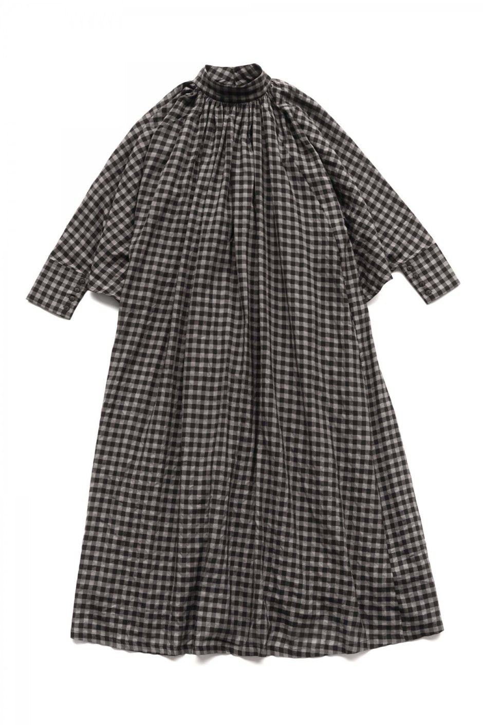 toogood - THE FALCONER DRESS - WOOL COTTON CHECK - SMOKE