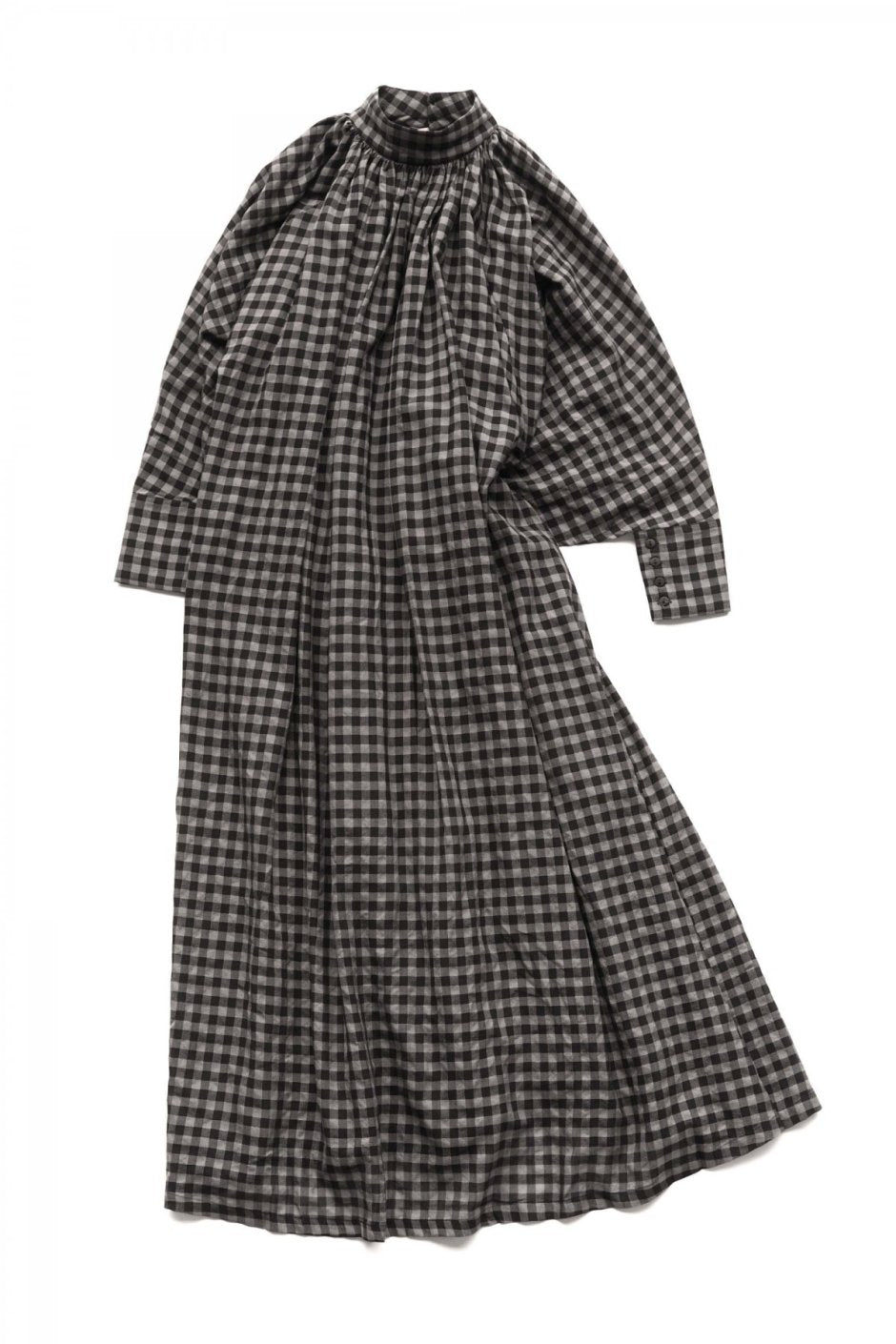 toogood - THE FALCONER DRESS - WOOL COTTON CHECK - SMOKE