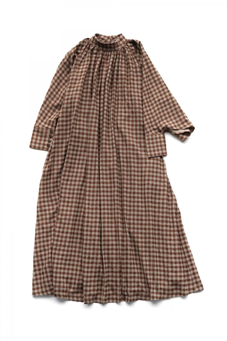 toogood - THE FALCONER DRESS - WOOL COTTON CHECK - TAWNY