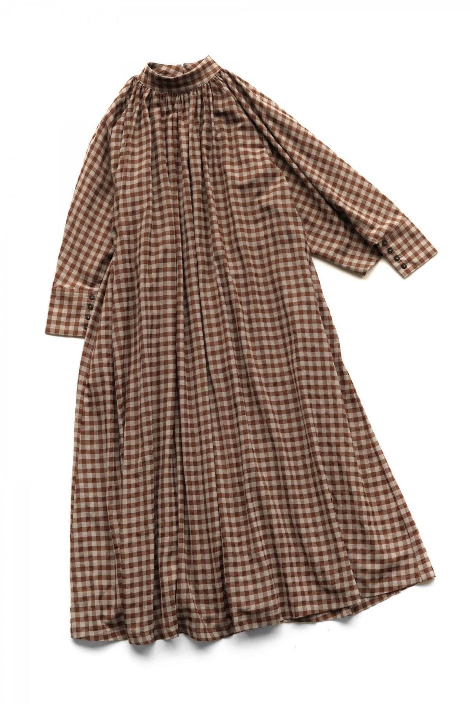 toogood - THE FALCONER DRESS - WOOL COTTON CHECK - TAWNY