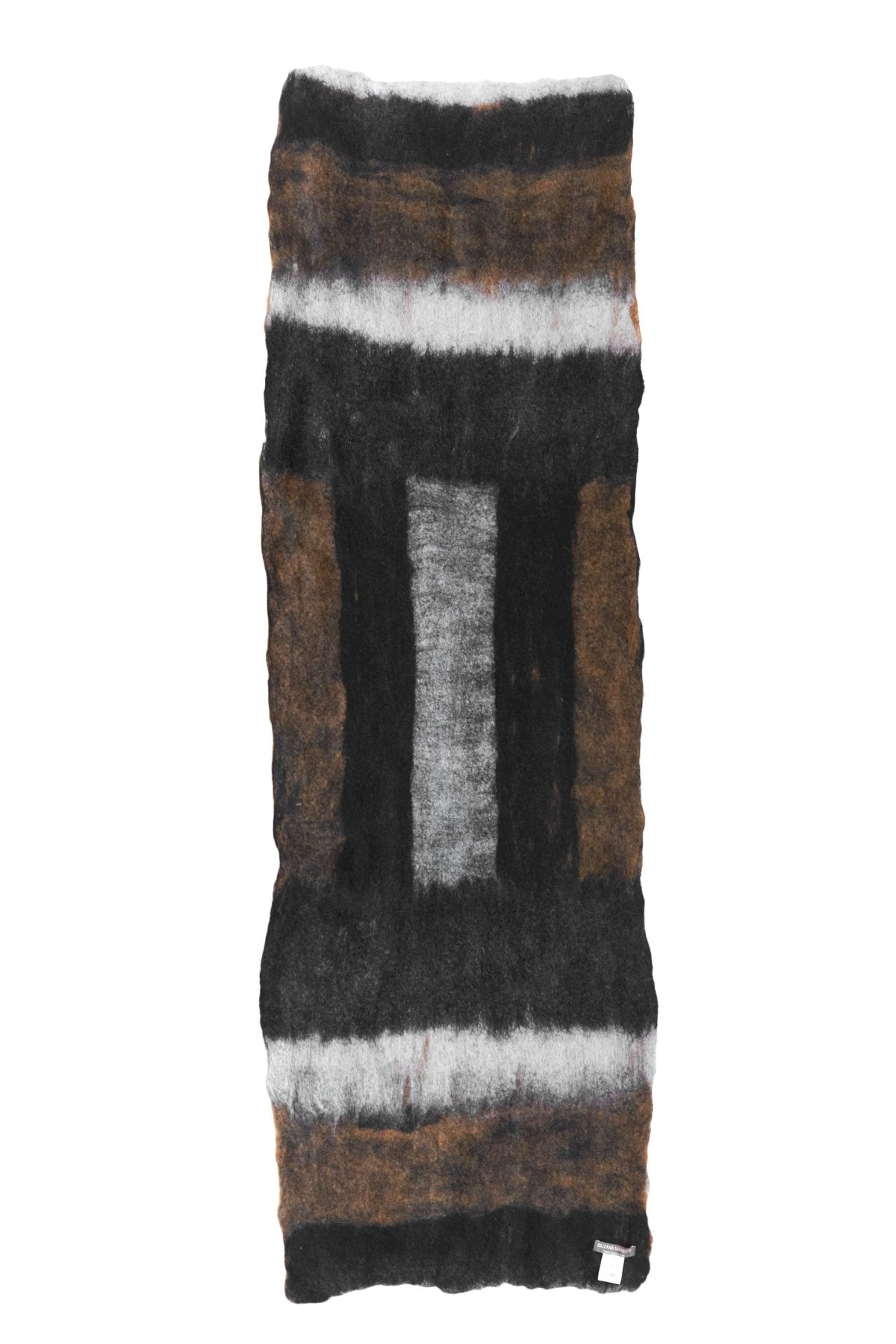 SILVANA MANETTI - CASHMERE WOOL STOLE - BARBARO ICE/BLACK No.38