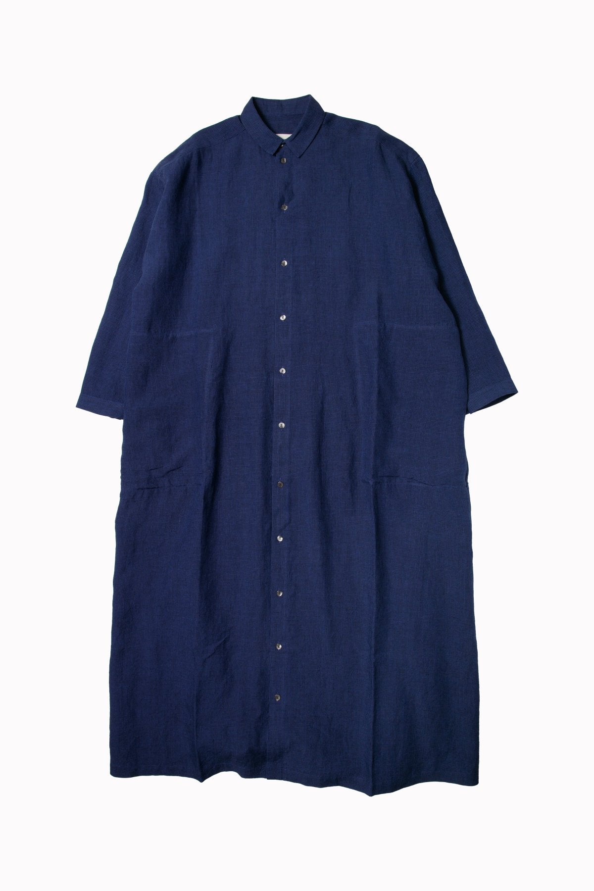 toogood - THE DRAUGHTSMAN DRESS - LAUNDERED LINEN - WORK BLUE