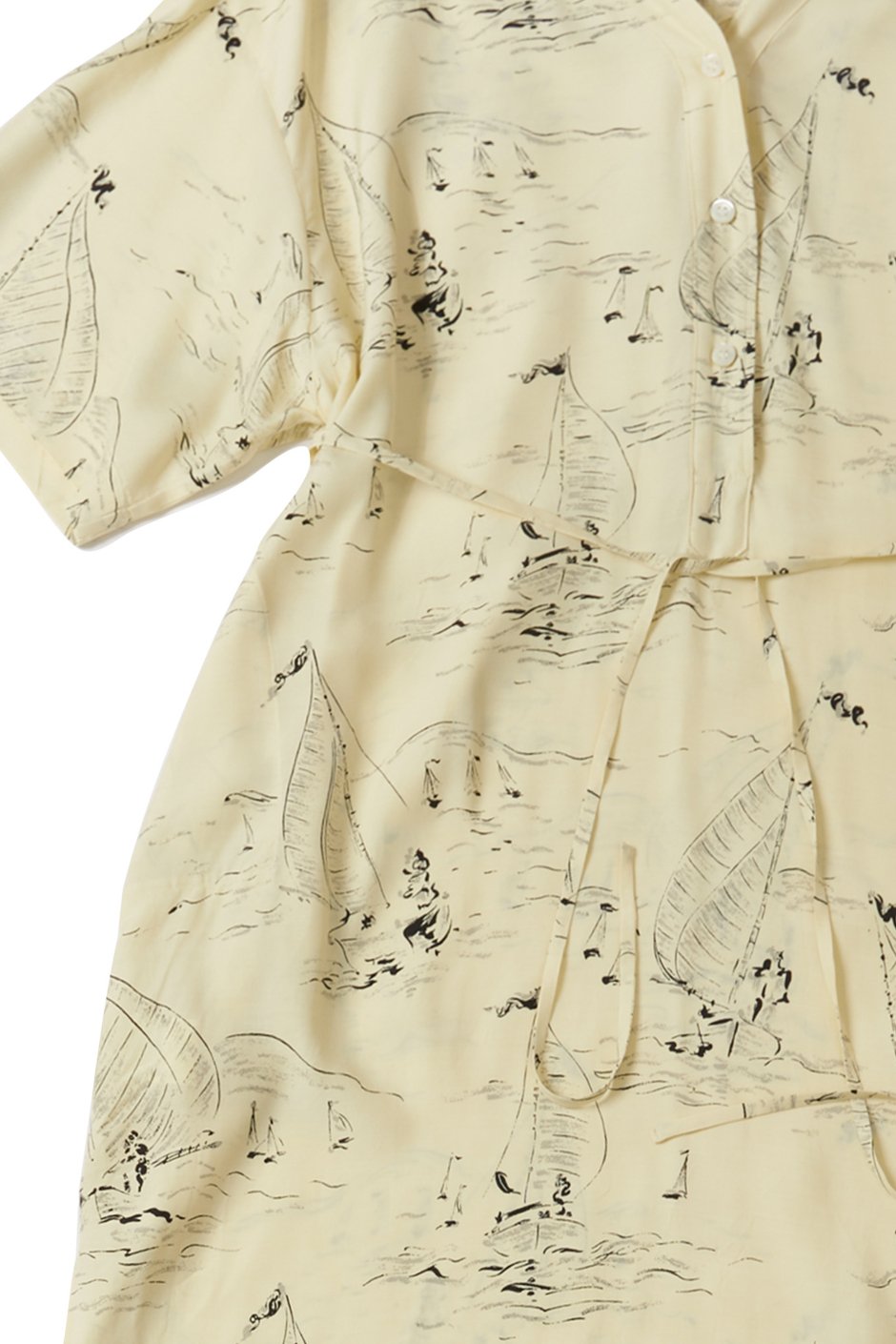 WRYHT - SLIT NECK PAJAMA DRESS - CITRINE MARINE