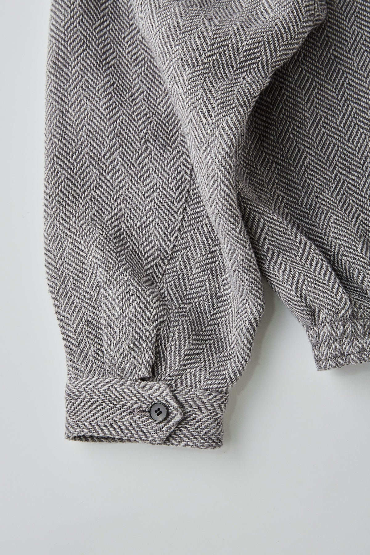 ●OLD JOE - ROUND-COLLAR MOTORING JACKET - FANCY HERRINGBONE