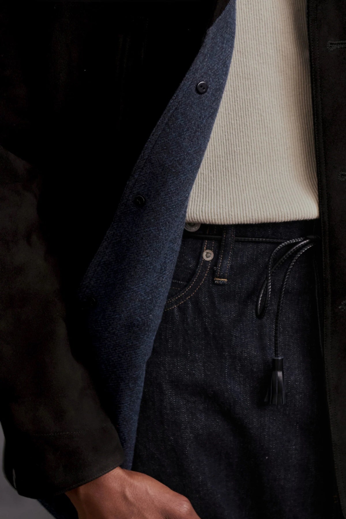 ○OLD JOE - PATINA DEERSKIN AUTOMOBILE COAT - PATINA BLACK SUEDE