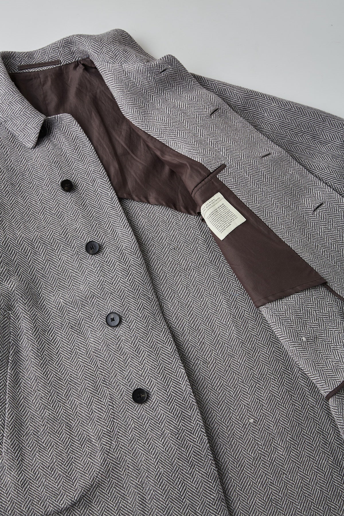 ○OLD JOE - SLIT-BACK GENTS COAT - FANCY HERRINGBONE(LIGHT GREY)